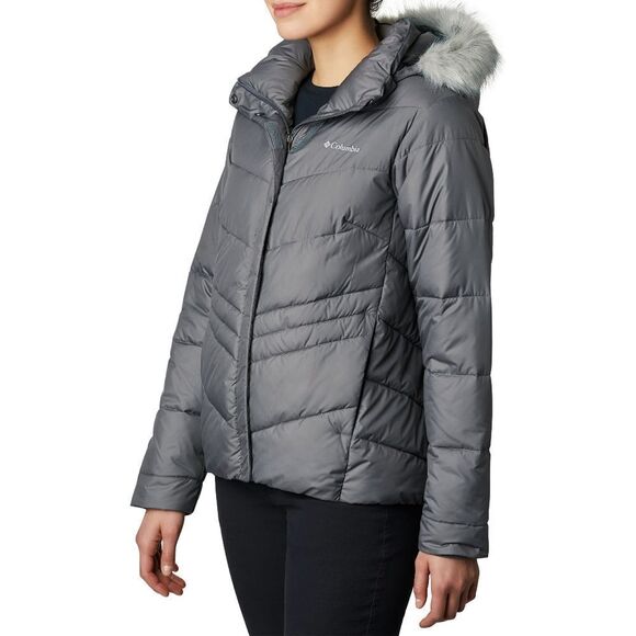 Columbia Jackets & Blazers - New! COLUMBIA Removable Hood Faux Fur Insulated Jacket Coat Peak to Park Gray S